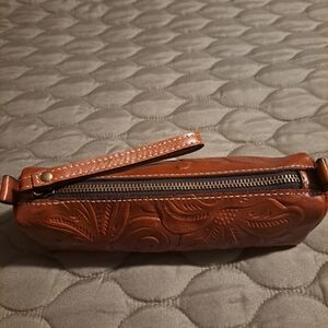 Patricia Nash Embossed Leather Wristlet Pouch